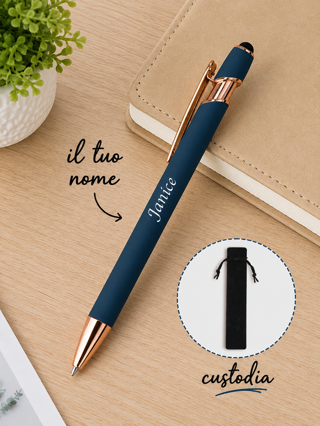 Penna a Sfera Multifunzione Personalizzata con Nome e Custodia - immagine 6