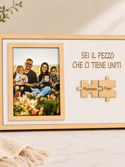 Cornice Portafoto Puzzle Personalizzata con Foto e Dedica