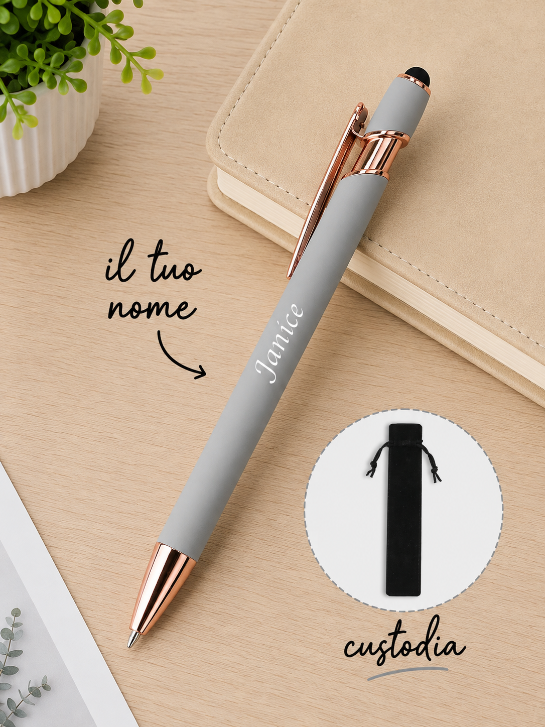 Penna a Sfera Multifunzione Personalizzata con Nome e Custodia - immagine 5