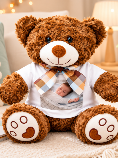 Orsetto di Peluche Personalizzato con Foto – Regalo per Bambini