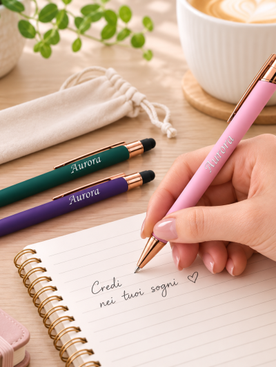 Penna a Sfera Multifunzione Personalizzata con Nome e Custodia